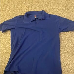 Hanes Blue Polo Shirt Classic Cotton Comfort